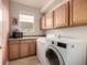 Laundry room with washer, dryer, and cabinets at 8445 Braun Loop, Arvada, CO 80005