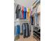 Organized walk-in closet with shelving and hanging rods for ample clothing storage at 2528 Concord Cir, Lafayette, CO 80026