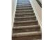 Carpeted staircase with neutral tones and white trim, providing safe access to the next level at 226 S Shady Grove Ct, Aurora, CO 80018