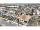 This aerial view of a residential neighborhood shows the proximity to urban amenities at 4764 High St, Denver, CO 80216