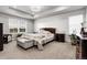 Spacious bedroom with tray ceilings, a large window and neutral-colored walls at 1174 Williams Loop, Elizabeth, CO 80107