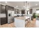 Spacious kitchen with stainless steel appliances, a large island, and modern cabinetry at 1174 Williams Loop, Elizabeth, CO 80107