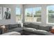 Cozy Gathering room featuring a large, comfortable sectional sofa and abundant natural light at 7958 Tejon St, Denver, CO 80221