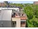 Aerial view of rooftop patio with outdoor seating, offering a private retreat with city views at 33 S Ogden St, Denver, CO 80209