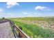 An eye-level view of a well-maintained backyard with grass at 3325 Umber Cir, Castle Rock, CO 80109