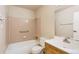 Standard bathroom with a tub-shower combination and single sink vanity at 10211 Ura Ln # 304, Thornton, CO 80260