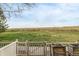 Fenced backyard with great view of the open space and clear blue skies at 3578 Tranquility Trl, Castle Rock, CO 80109