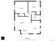 700 sq ft floor plan featuring two bedrooms, one bathroom, a kitchen, living room, and dining area at 3379 Krameria St, Denver, CO 80207