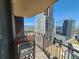Relax on this private balcony with unobstructed views of downtown buildings and mountains at 1020 15Th St # 25D, Denver, CO 80202