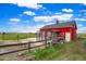 Red barn with fenced area at 41504 Vista Ridge, Parker, CO 80138