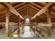 Interior view highlighting the beam construction of the barn at 41504 Vista Ridge, Parker, CO 80138