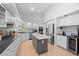 Well-appointed kitchen featuring a center island, stainless steel appliances, and bright lighting at 5272 W Capri Pl, Littleton, CO 80123