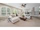 Bright living room with large windows and comfortable white sectional sofa at 5272 W Capri Pl, Littleton, CO 80123