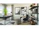 Bright home office with a modern desk, comfortable chair, and stylish decor at 13358 Blue Amber Ct, Parker, CO 80134