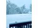 Snow-covered trees and ground create a serene winter view from the deck of this home at 8035 Lee Dr # 1, Arvada, CO 80005