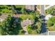 Aerial view of a home with mature landscaping, a garden and backyard, showcasing the property's layout at 13990 Berry Rd, Golden, CO 80401
