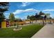 Expansive backyard with artificial turf, gazebo, storage shed and meticulous landscaping at 2140 S Youngfield St, Lakewood, CO 80228
