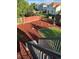 Backyard features manicured landscaping and lush mulch at 21742 E Lehigh Pl, Aurora, CO 80018