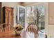 Charming dining nook with a wooden table, sunflowers, and French doors leading to an outdoor space at 1479 S Jasper St, Aurora, CO 80017