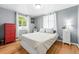 Cozy bedroom with hardwood floors, neutral walls, and natural light from the window at 1924 Yosemite St, Denver, CO 80220