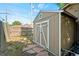 Outdoor storage shed in backyard with stone walkway at 3039 W 22Nd Ave, Denver, CO 80211