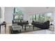 Bright living room with large windows providing ample natural light and scenic views of the outdoors at 4966 Delaware Dr, Larkspur, CO 80118