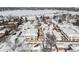 Aerial view showcasing the building and surrounding snowy landscape at 1636 Winona Ct, Denver, CO 80204