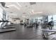 Bright gym with a variety of modern equipment and large windows offering cityscape views at 1901 Wazee St # 312, Denver, CO 80202