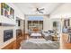The living room has an open layout, a fireplace, and natural light at 24608 E Moraine Pl, Aurora, CO 80016