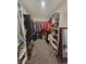 Spacious walk-in closet with shelving for optimal organization at 56315 E 74Th Ave, Strasburg, CO 80136