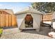 Storage shed on a gravel pad at 6844 W 69Th Pl, Arvada, CO 80003