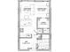 Detailed floor plan showcasing the layout of the living area, sleeping area, kitchen, and bathroom at 1898 S Bannock St # 510, Denver, CO 80223