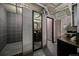 Modern bathroom with stand up shower, floating counter, and contemporary sink at 2000 Arapahoe St # 1, Denver, CO 80205