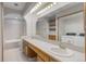 This Primary bath features double sinks, and a separate shower and bath at 3951 S Carson St # D, Aurora, CO 80014