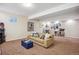 Finished basement featuring a sofa, storage and carpet floors at 327 Ingleton Ct, Castle Pines, CO 80108