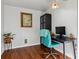 Functional home office space with modern desk setup and natural light at 1343 Gay St, Longmont, CO 80501
