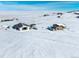 Aerial view of property with house and barn in winter at 7295 Sunset Ave, Elizabeth, CO 80107