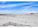 Aerial view of expansive snowy property with fencing at 7295 Sunset Ave, Elizabeth, CO 80107