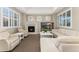 Inviting living room with a fireplace, comfortable seating, and a bright, airy atmosphere at 10618 Clearview Ln, Highlands Ranch, CO 80126