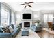 Bright living room with plush seating, modern fireplace, and large windows for natural light at 5450 Uinta St, Denver, CO 80238