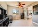 An office area near the kitchen with a window view, hardwood flooring, and neutral walls at 234 Cypress Cir, Broomfield, CO 80020