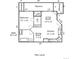 Floor plan of the main level highlighting the bedroom, living room, kitchen and bathroom at 9481 E Mansfield Ave # 203, Aurora, CO 80014