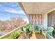 Inviting balcony with wicker chairs, plants, and a scenic view of surrounding greenery at 1090 N Lafayette St # 504, Denver, CO 80218