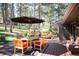 Outdoor deck features dining area, seating and lounge chair, creating a cozy space for outdoor enjoyment at 28454 Meadow Dr, Evergreen, CO 80439