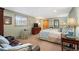 Serene main bedroom with calm color palette, sitting area, and bright, airy feel at 28454 Meadow Dr, Evergreen, CO 80439