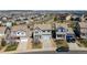 Aerial view of a suburban home and neighborhood at 2881 Black Canyon Way, Castle Rock, CO 80109