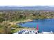 Aerial view of the home's proximity to the lake and park, providing ample outdoor recreation opportunities at 3101 W 47Th Ave # 13, Denver, CO 80211