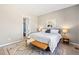 Comfortable bedroom features a king bed, stylish rug, and ample natural light at 3790 Mighty Oaks St, Castle Rock, CO 80104