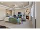 Inviting living room with a fireplace, plush seating, a ceiling fan, and recessed lighting at 3790 Mighty Oaks St, Castle Rock, CO 80104