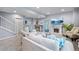 Finished basement living area, offering a fireplace, recessed lighting, and plenty of seating space at 2144 Rosette Ln, Castle Rock, CO 80104